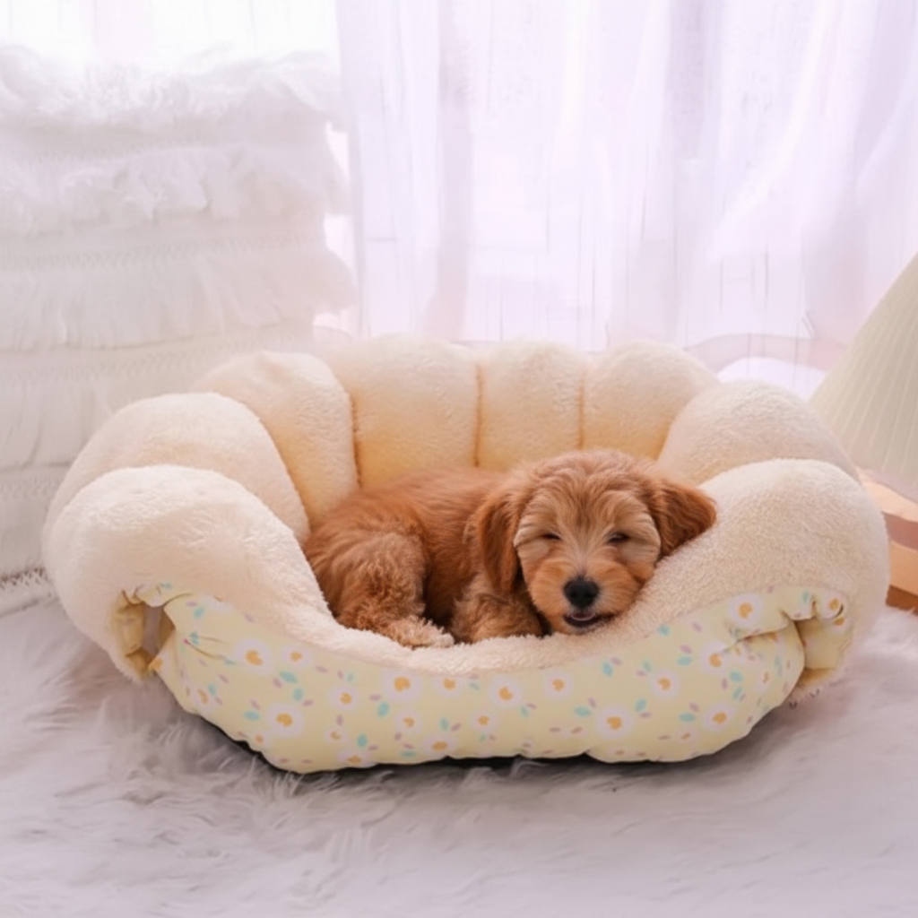 toutou dans canape pour chien ultra doux
