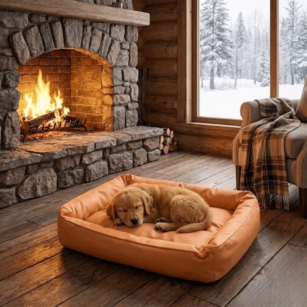 toutou dans coussin imperméable pour chien incontinent