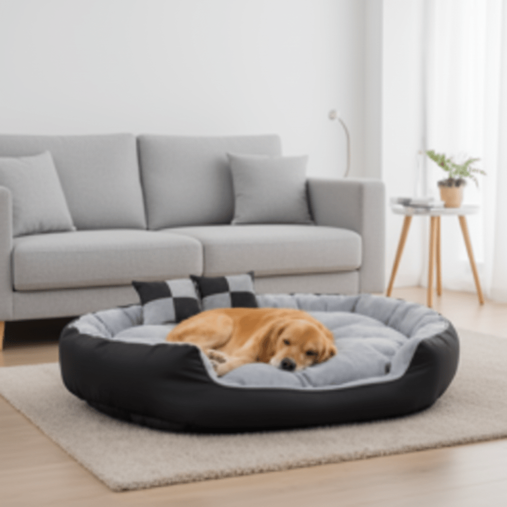 toutou dans coussin orthopédique chien avec fermeture éclaire