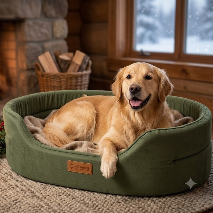 toutou dans coussin ortopedique pour chien