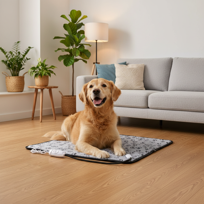 toutou dans lit pour chien électrique