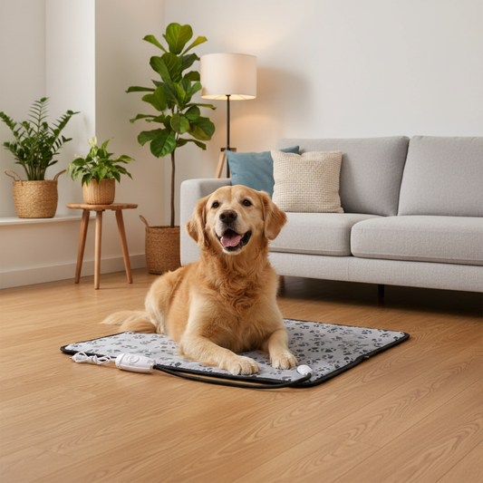 toutou dans lit pour chien électrique