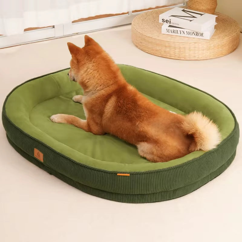toutou dans panier chien en velours doux