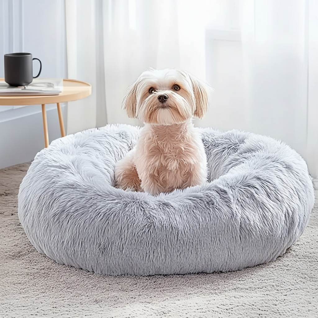 toutou dans panier pour chien chaud