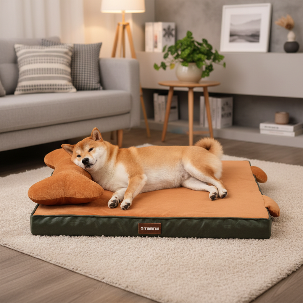 toutou détendu dans coussin déhoussable pour chien imperméable