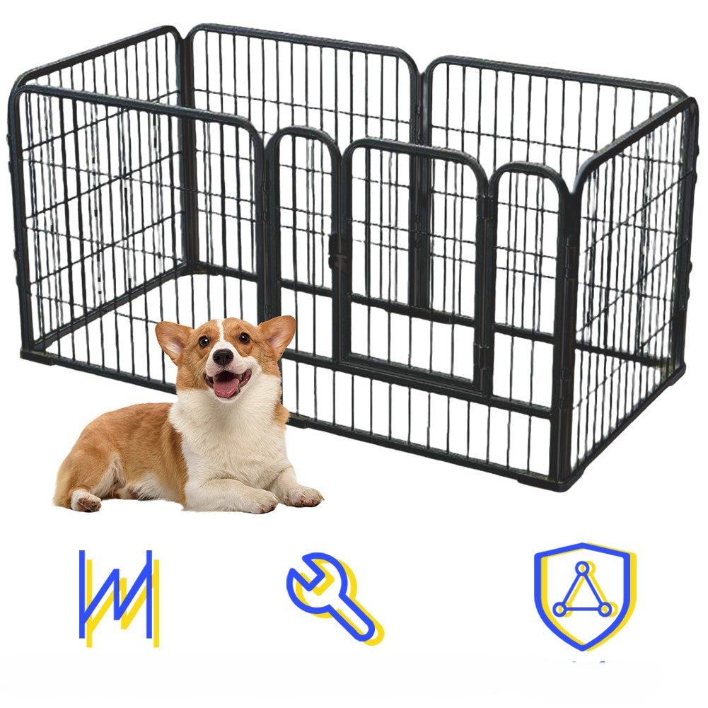 toutou devant son parc pour chien pliable