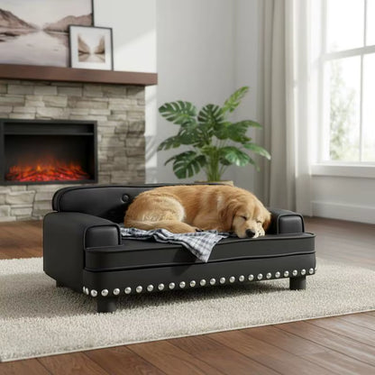 toutou dort  canape orthopédique chien en similicuir