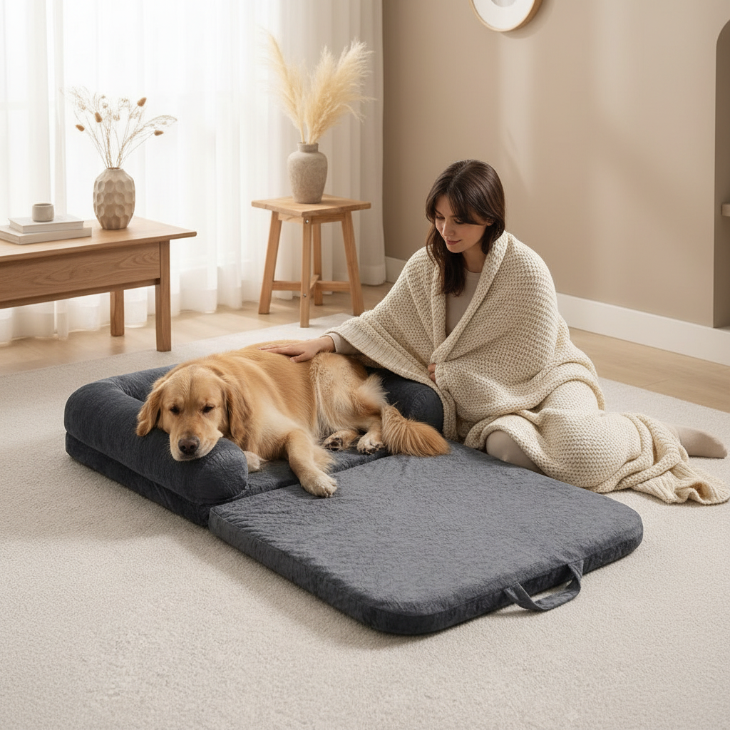 toutou dort dans canape pour chien XXL