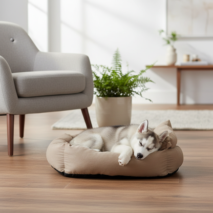 toutou dort dans panier lavable pour chien primum 