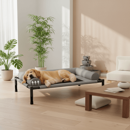 toutou dort lit surélevé pour grand chien airé 