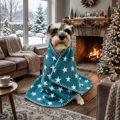 toutou enrouler par couverture chien en polaire