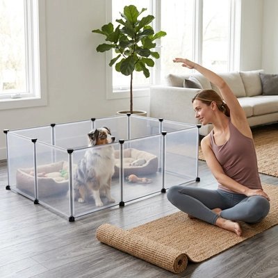 toutou joue dans parc chien intérieur