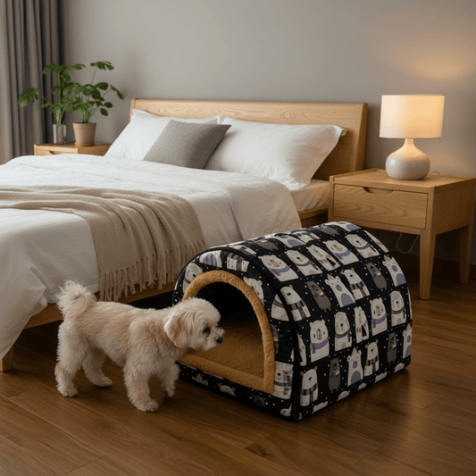 toutou rentre dans toiture pour niche chien dans la chambre