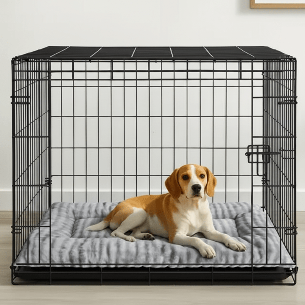 toutou sur matelas pour chien xxl dans la cage