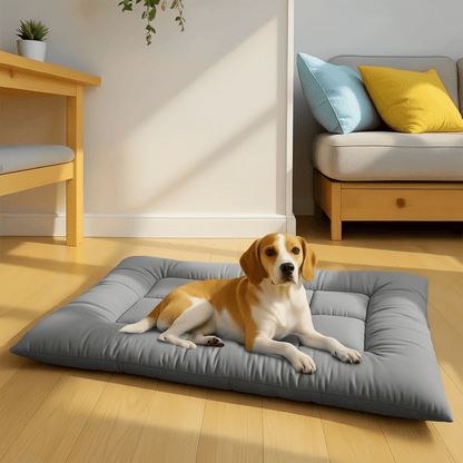 toutou sur matelas rafraichissant pour chien souple