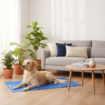 toutou_sur_tapis_rafraichissant_chien_dans_salon