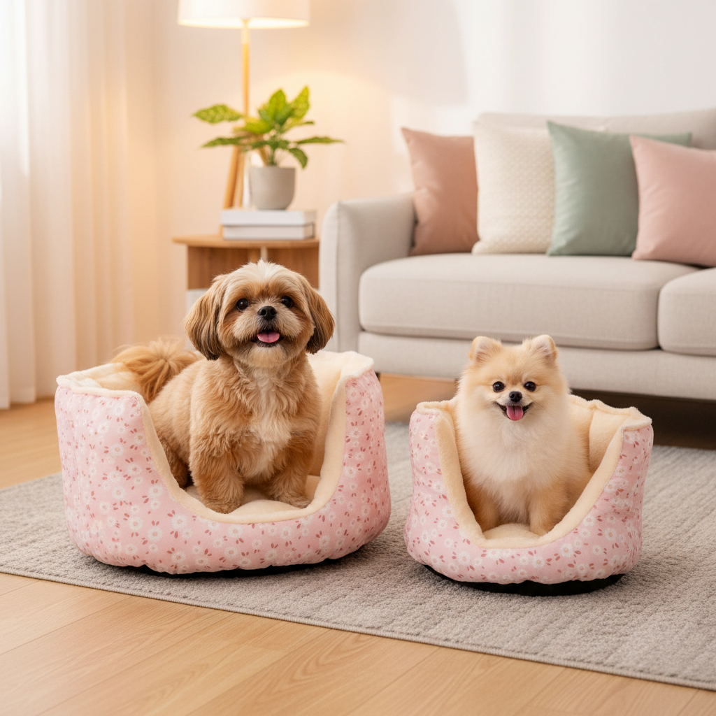 toutous dans canape pour chien moelleux 