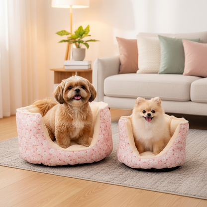 toutous dans canape pour chien moelleux 