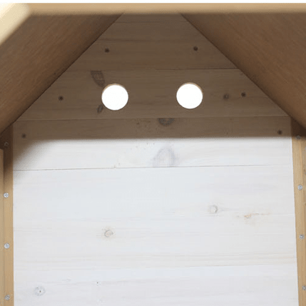 trou aération de cabane pour chien en bois